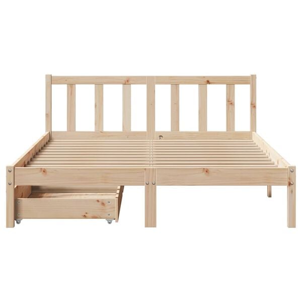 vidaXL Estructura de cama sin colchón madera de pino blanco 150x200 cm