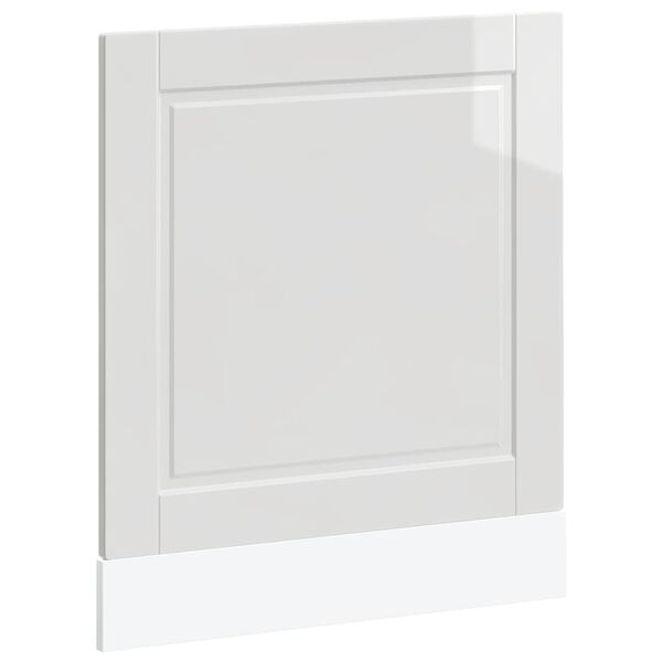 vidaXL Panel lavavajillas Porto madera contrachapada blanco brillante