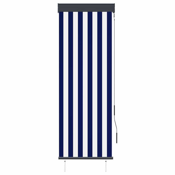 vidaXL Estor enrollable de exterior azul y blanco 60x250 cm