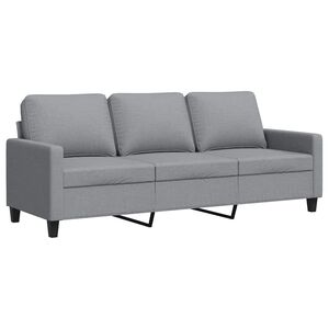 vidaXL Sof&aacute; de 3 plazas de tela gris claro 180 cm