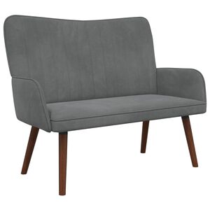 vidaXL Sof&aacute; de 2 Plazas Gris oscuro 115 x 61 x 87 cm Terciopelo