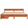 vidaXL Cama sin colch&oacute;n madera maciza de pino marr&oacute;n cera 200x200 cm