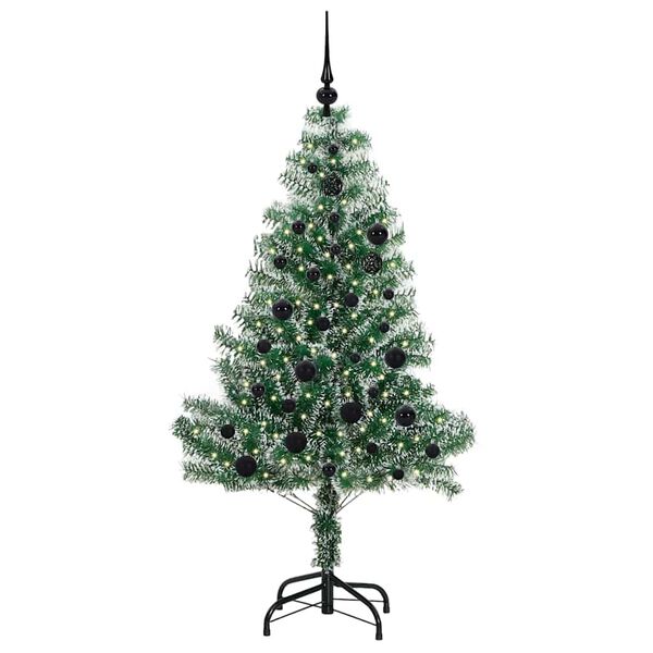 vidaXL &Aacute;rbol de Navidad Artificial Nevado con Luz LED Verde y 150 cm
