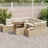 vidaXL Conjunto de sofá de jardín 9 pcs Beige Poliratán