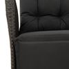 vidaXL Sillones reclinables jardín con reposapiés 2 uds ratán PE negro