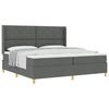 vidaXL Cama tipo Box Spring con colch&oacute;n Gris oscuro 200 x 200 cm tela