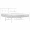 vidaXL Estructura cama sin colchón con estribo metal blanco 140x190 cm