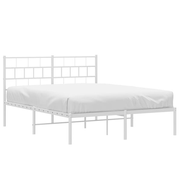 vidaXL Estructura cama sin colchón con cabecero metal blanco 140x200cm