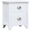 vidaXL Mesita de noche madera de Paulownia blanco 38x28x45 cm