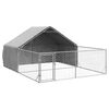 vidaXL Caseta perros exterior con corral 5x3x1,9 m acero galvanizado