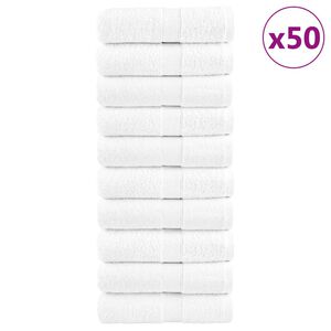 vidaXL Toallas premium SOLUND 50 uds blanco 15x21 cm 600 gsm