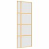 vidaXL Puerta corredera dorada vidrio ESG esmerilado aluminio 76x205cm