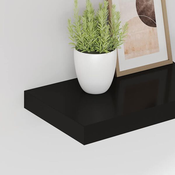 vidaXL Estantes flotantes de pared 4 uds MDF negro 40x23x3,8 cm