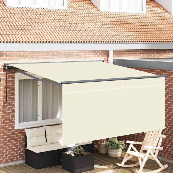 vidaXL Toldo Retr&aacute;ctil Manual Crema 350 x 250 cm Poli&eacute;ster y Aluminio