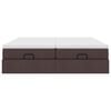 vidaXL Estructura cama otomana colchones tela marr&oacute;n oscuro 200x200cm