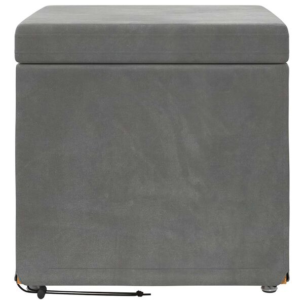 vidaXL Taburete Gris oscuro Terciopelo y Madera Fabricada