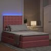 vidaXL Cama con almacenamiento y LED Rosa 120 x 200 cm Terciopelo