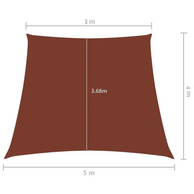 vidaXL Toldo de vela trapezoidal de tela oxford terracota 3/5x4 m