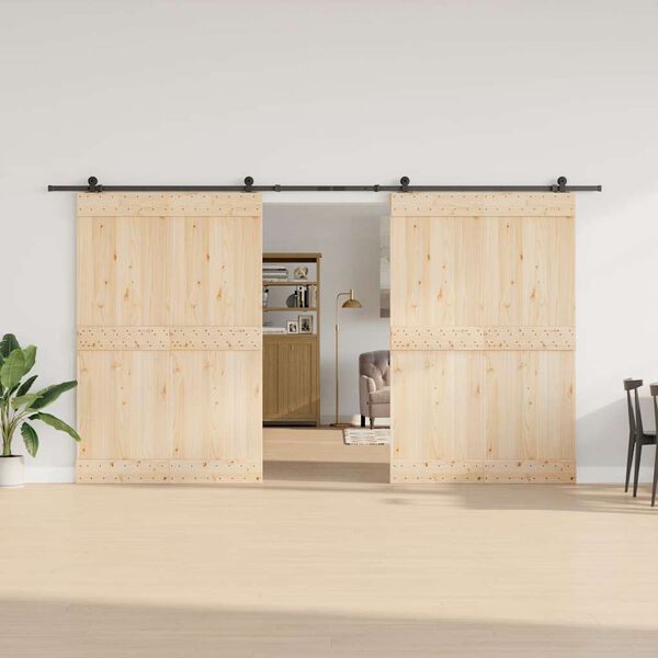 vidaXL Kit de herrajes para puertas correderas acero negro 400 cm
