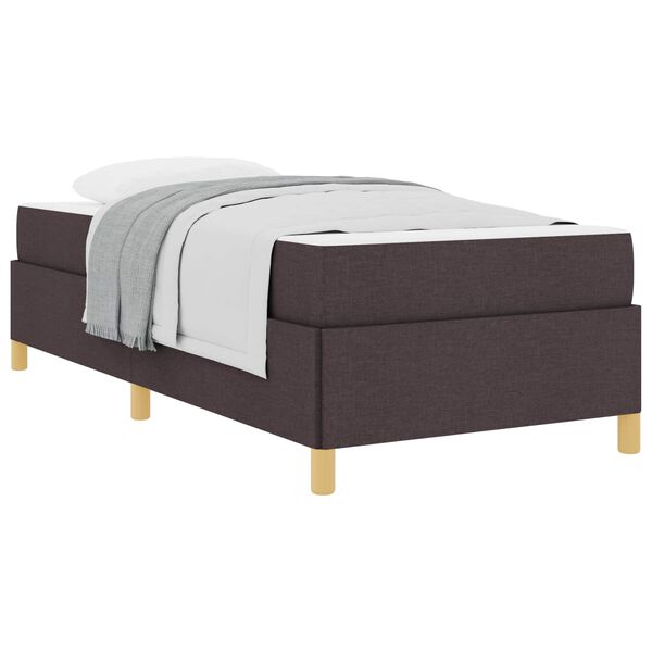 vidaXL Estructura de cama con colchón Marrón Oscuro 90 x 200 cm tela