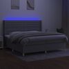 vidaXL Cama box spring con colch&oacute;n tela y LED gris claro 200x200 cm
