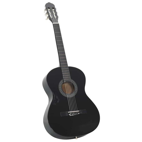 vidaXL Set de guitarra cl&aacute;sica para principiante 12 pzas negro 4/4 39"