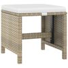 vidaXL Set comedor de jard&iacute;n 5 pzas con cojines rat&aacute;n sint&eacute;tico beige