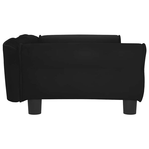 vidaXL Cama para perros de terciopelo negro 95x55x30 cm