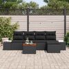 vidaXL Conjunto de sof&aacute;s de jard&iacute;n 6 pcs Negro rat&aacute;n sint&eacute;tico