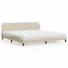 vidaXL Cama con colchón Dover tela color crema 200x200 cm