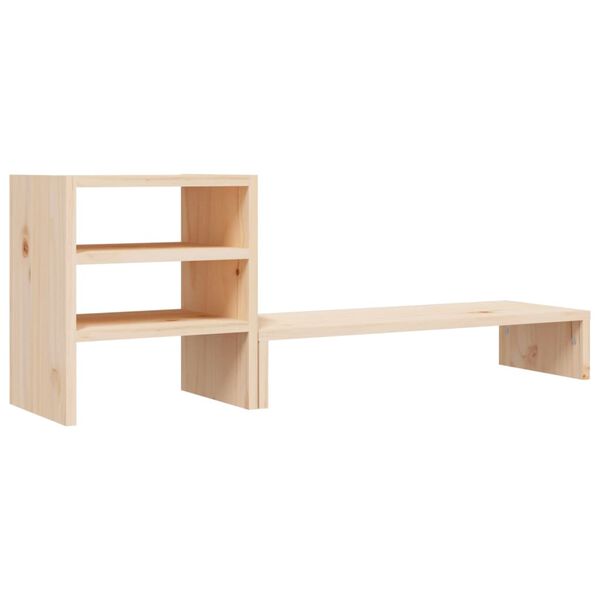 vidaXL Soporte para monitor madera maciza de pino 81x20x30 cm