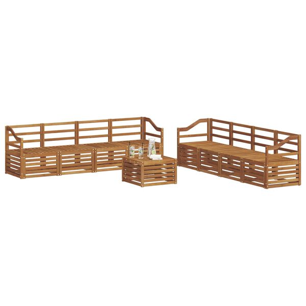 vidaXL Juegos de sof&aacute;s 9 pcs Natural Madera de Acacia S&oacute;lida