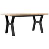 vidaXL Mesa de centro marco Y madera maciza pino y acero 100x50x45,5cm