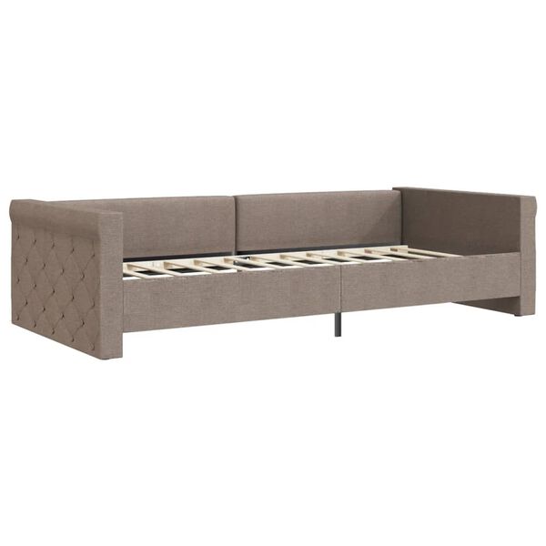 vidaXL Sof&aacute; cama con colch&oacute;n USB de tela gris taupe 90x200 cm