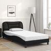 vidaXL Estructura de cama con LED sin colchón Hvar negro 100x200 cm