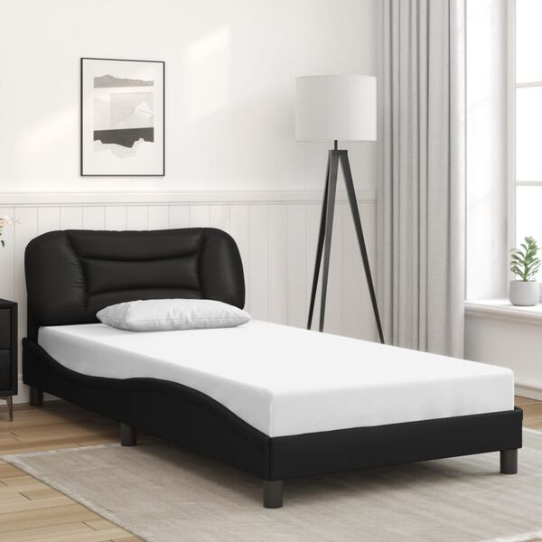 vidaXL Estructura de cama con LED sin colchón Hvar negro 100x200 cm