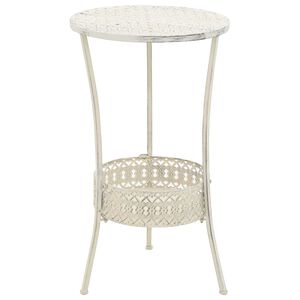 vidaXL Mesa bistr&oacute; estilo vintage metal redonda 40x70 cm blanca