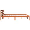 vidaXL Estructura de cama sin colch&oacute;n madera maciza marr&oacute;n 135x190 cm
