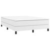 vidaXL Estructura de cama con somier cuero sint&eacute;tico blanco 140x200cm