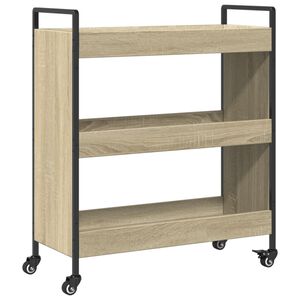 vidaXL Carrito de cocina madera de ingenier&iacute;a roble Sonoma 70x30x82 cm