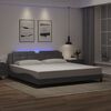 vidaXL Estructura de cama con LED sin colch&oacute;n Zadar gris 200x200 cm