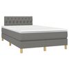 vidaXL Cama box spring con colch&oacute;n y LED tela marr&oacute;n oscuro 120x190 cm