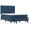 vidaXL Cama tipo Box Spring con colch&oacute;n Azul 140 x 190 cm tela
