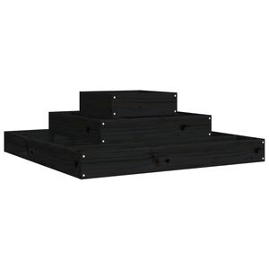 vidaXL Jardinera de madera maciza de pino negro 80x80x27 cm