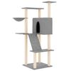 vidaXL Rascador para gatos con postes de sisal gris claro 143 cm