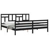 vidaXL Estructura de cama con cabecero madera maciza negro 200x200 cm