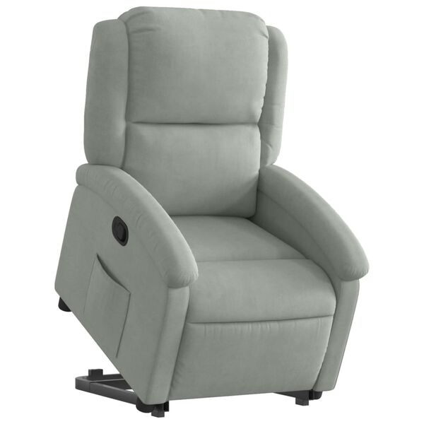 vidaXL Sillón reclinable elevable terciopelo gris claro