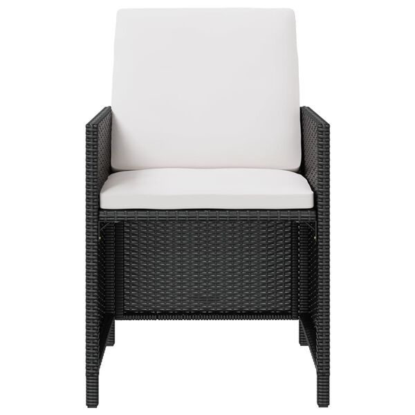 vidaXL Set comedor de jard&iacute;n 11 piezas y cojines rat&aacute;n sint&eacute;tico negro