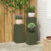 vidaXL Soporte de plantas 3 pcs Verde oliva Acero
