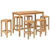 vidaXL Conjunto de Bar al Aire Libre 7 uds. Natural